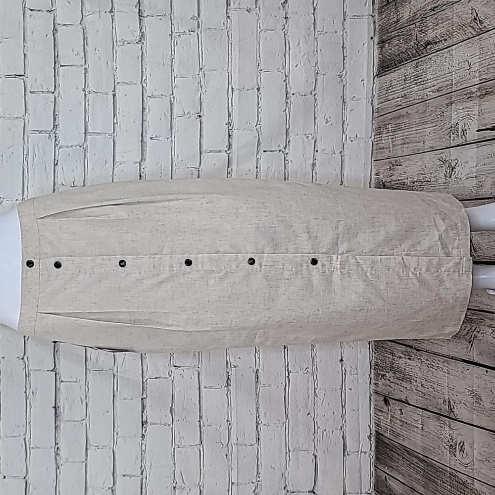 Revolve Callahan Natural Linen-Blend Button-Front A-Line Skirt